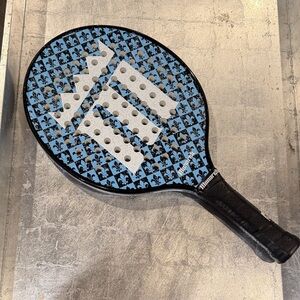 Monarch Adult Racquetball Racquet- Black grip with Blue and black Fleur Pattern